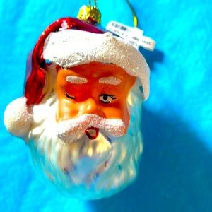 Christmas Ornament Santa Glass Colorful Detailed Glitter Creative Tree Wreath